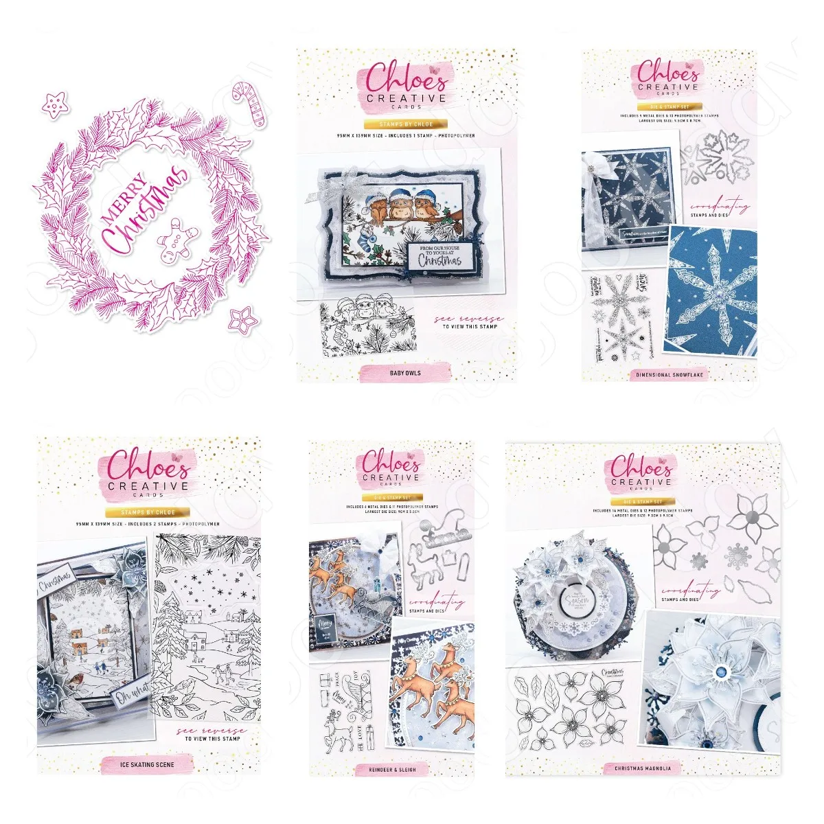 Clear Silicone Stamps For Card Making - Новый рождественский венок с изображением лося