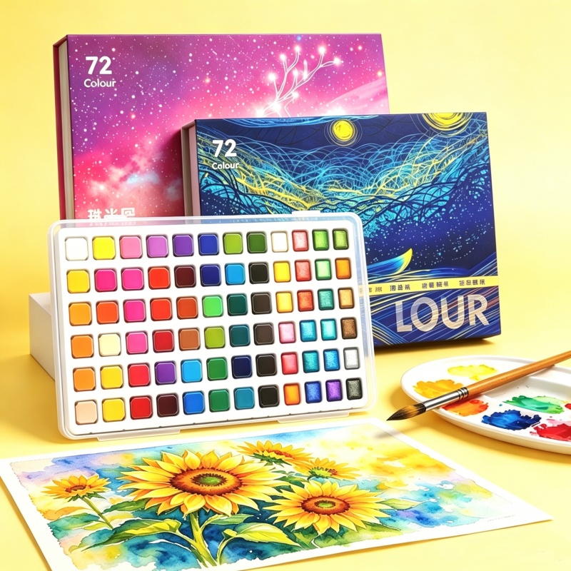 Watercolor Paint Set Solid Pigment - Набор акварельных красок с эффектом перламутра,