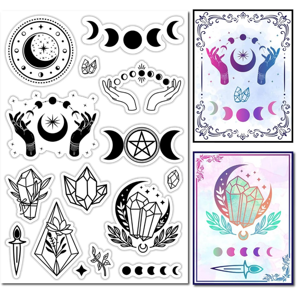 Clear Silicone Stamps For Card Making - Резиновый штамп с кристаллами и фазой