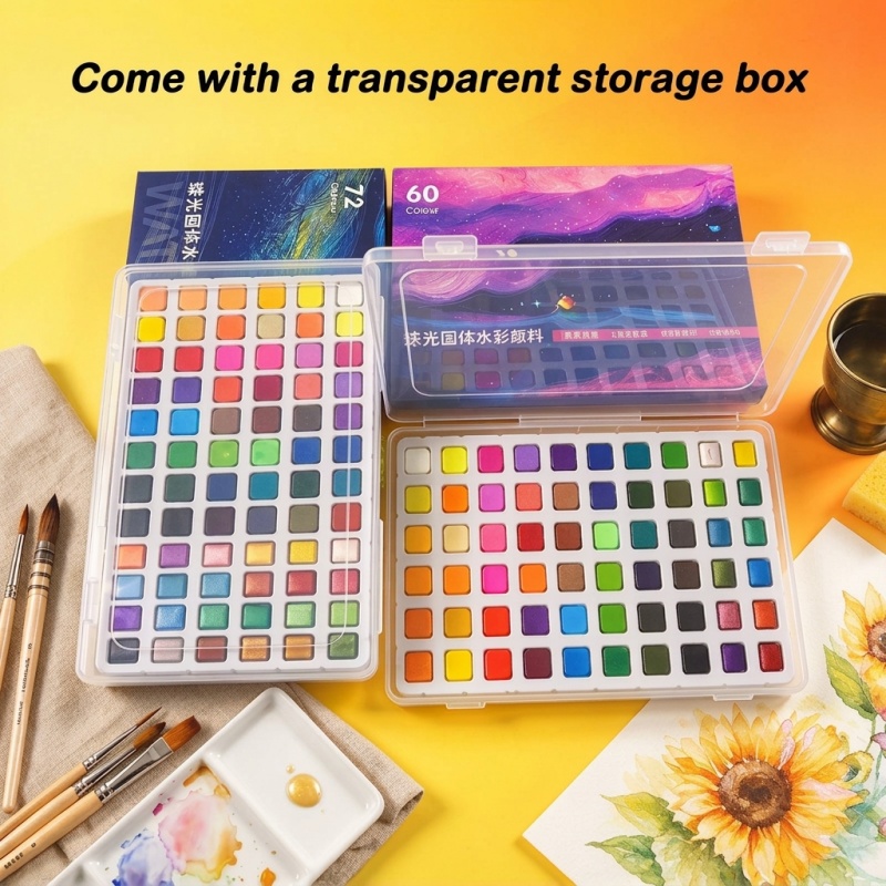 Набор акварельных красок с эфф – обзор и цена Watercolor Paint Set Solid Pigment