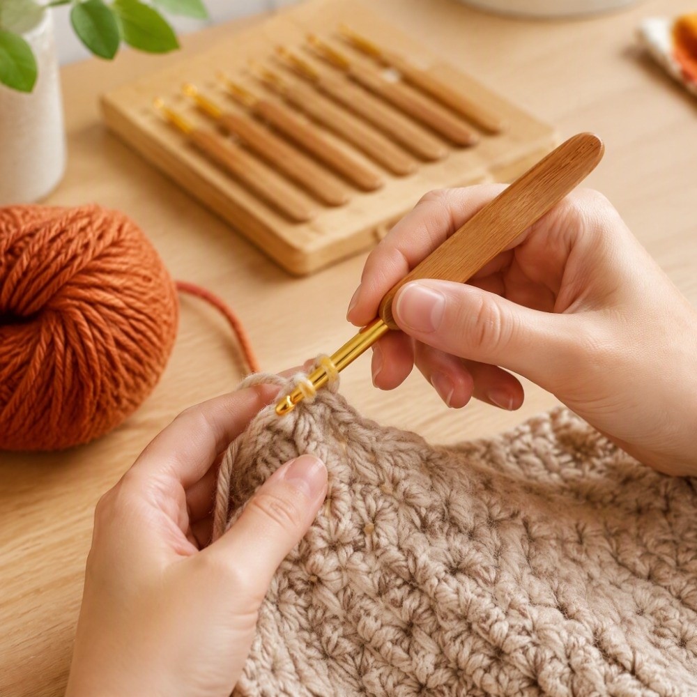 Набор из 8 крючков для вязания – обзор и цена Wooden Crochet Hooks Ergonomic Handle