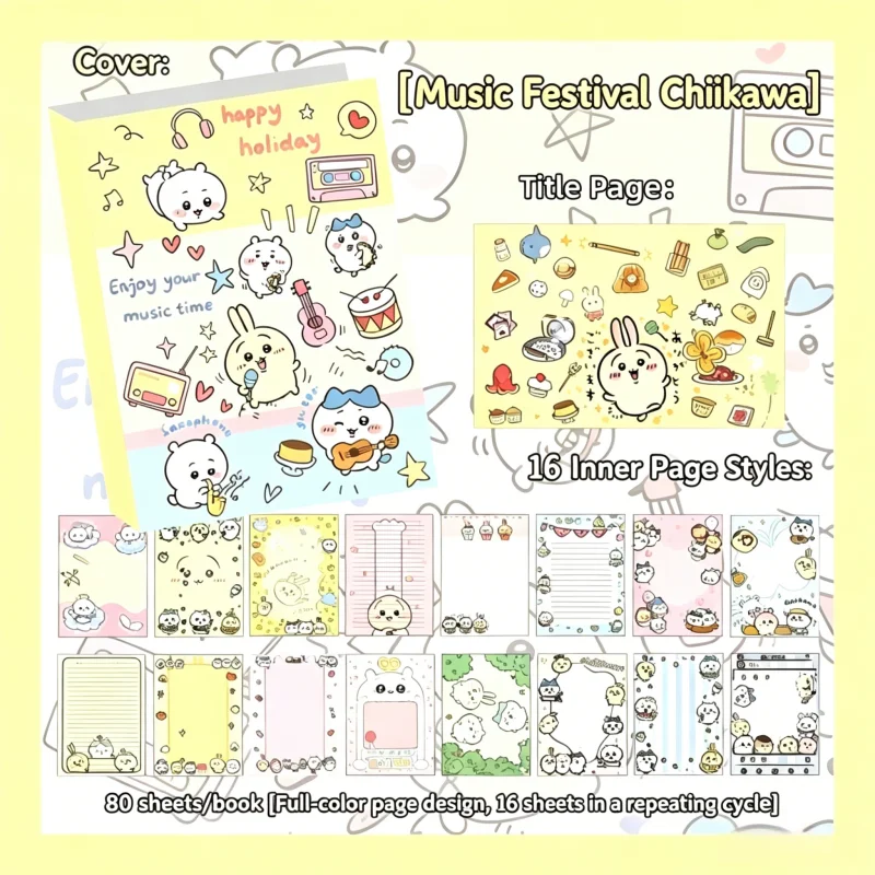 Милый блокнот Chiikawa, 80 лис – обзор и цена Scrapbooking