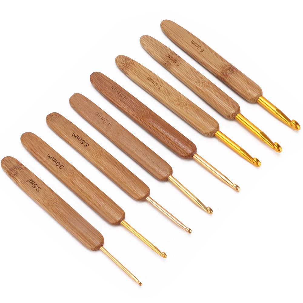 Набор из 8 крючков для вязания – обзор и цена Wooden Crochet Hooks Ergonomic Handle