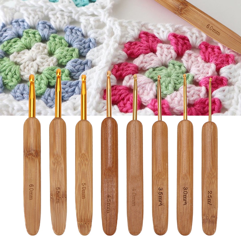 Набор из 8 крючков для вязания – обзор и цена Wooden Crochet Hooks Ergonomic Handle