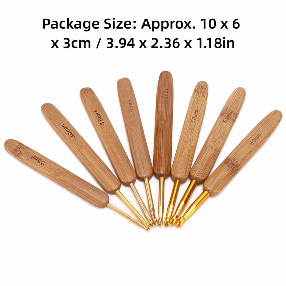 Набор из 8 крючков для вязания – обзор и цена Wooden Crochet Hooks Ergonomic Handle